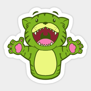 Happy Tiger (Green) Sticker